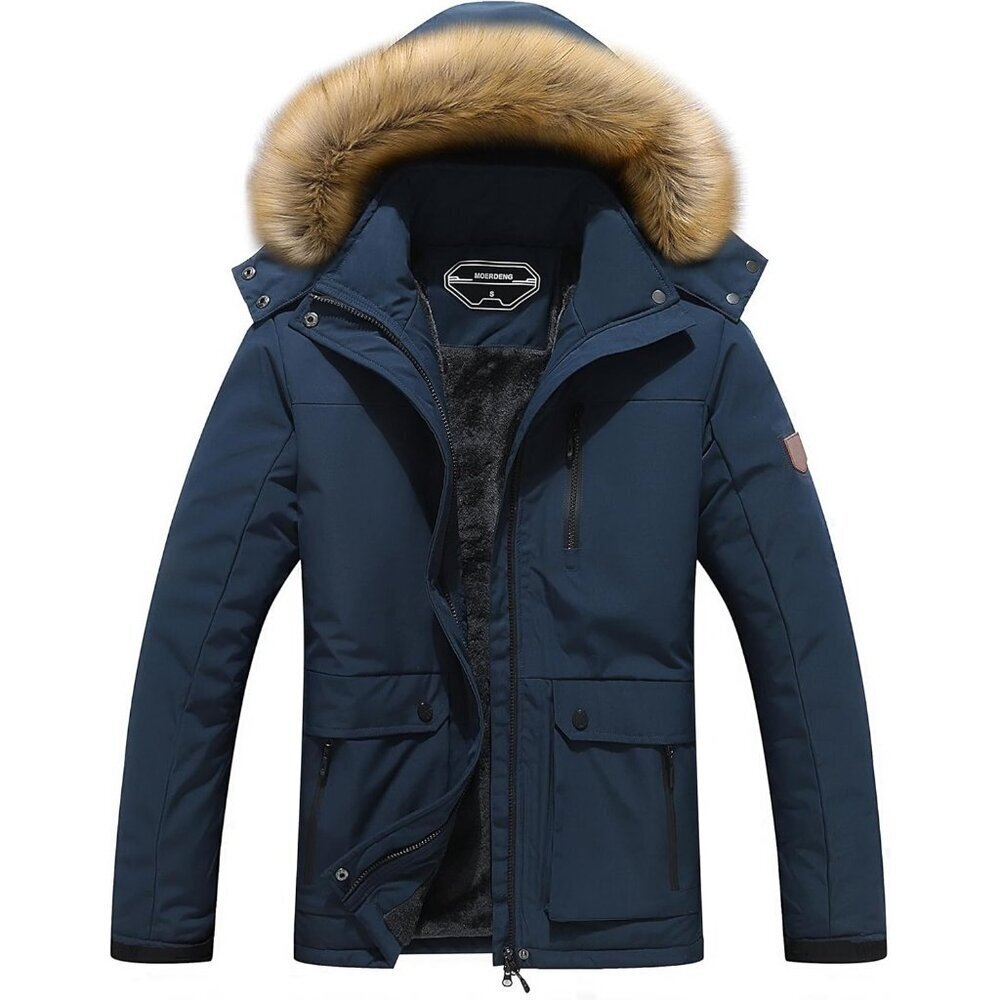 Women's Mountain Waterproof Navy Ski Snow Jacket Winter Warm Cozy Hooded Coat